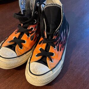 Converse Women's Orange and Black Flame Sneakers